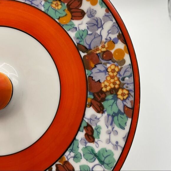 Vintage Prov Saxe ES Germany Floral Hand Painted Porcelain Plate With Handle - Picture 3 of 6